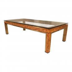 Bamboo and brass coffee table